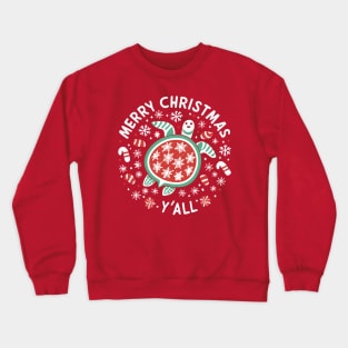 Merry Christmas Ya'll Sea Turtle Xmas Crewneck Sweatshirt